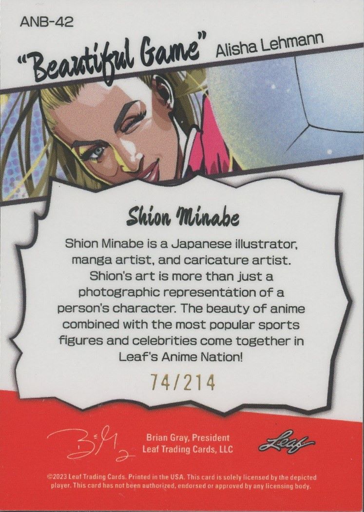 2023 Leaf Metal Alisha Lehmann Anime Nation #/214 #ANB-42