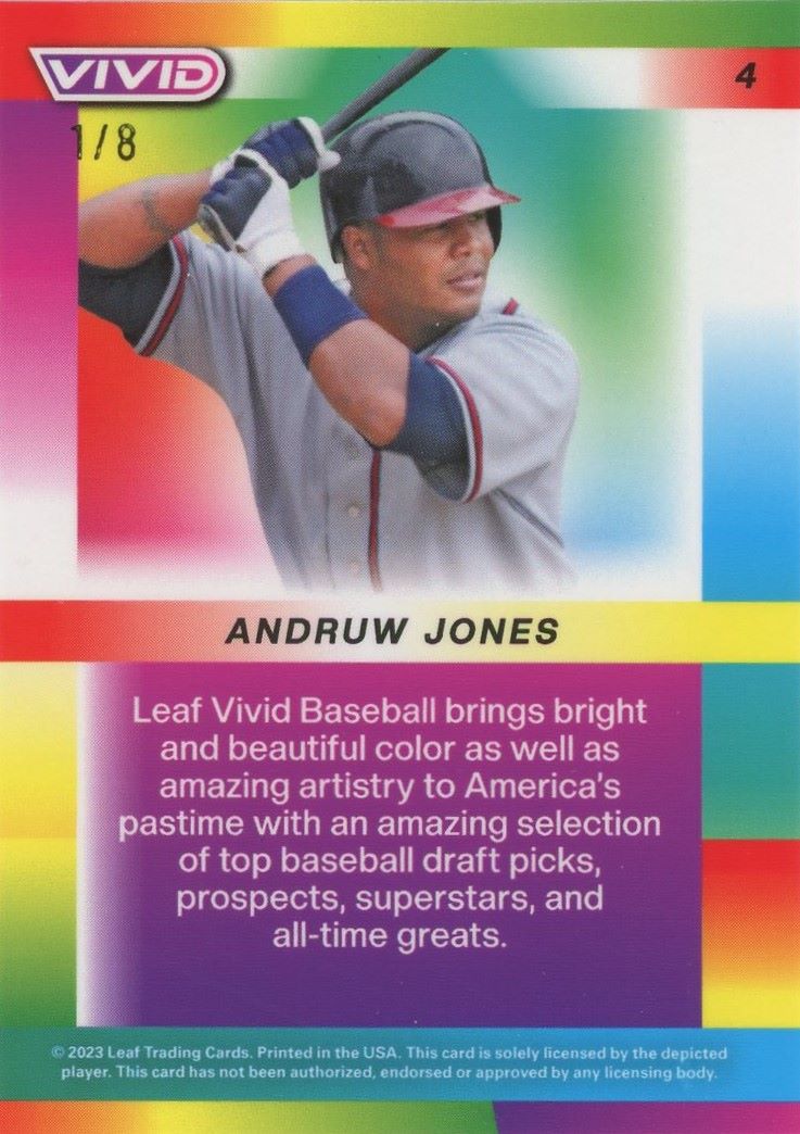 Andruw Jones 2023 Leaf Vivid Baseball #1/8 #4