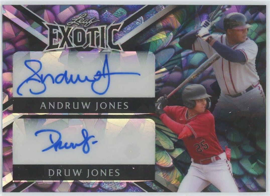 2023 Leaf Exotic Druw Jones/Andruw Jones Cracked Ice Butterfly Auto #1/1 #DS-2
