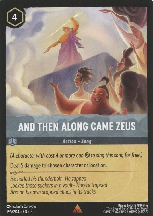 Disney Lorcana Into the Inklands And Then Along Came Zeus Rare #195