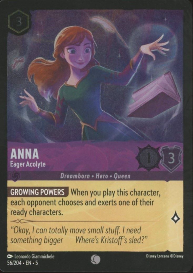 Disney Lorcana Anna Eager Acolyte Shimmering Skies Common Foil #56