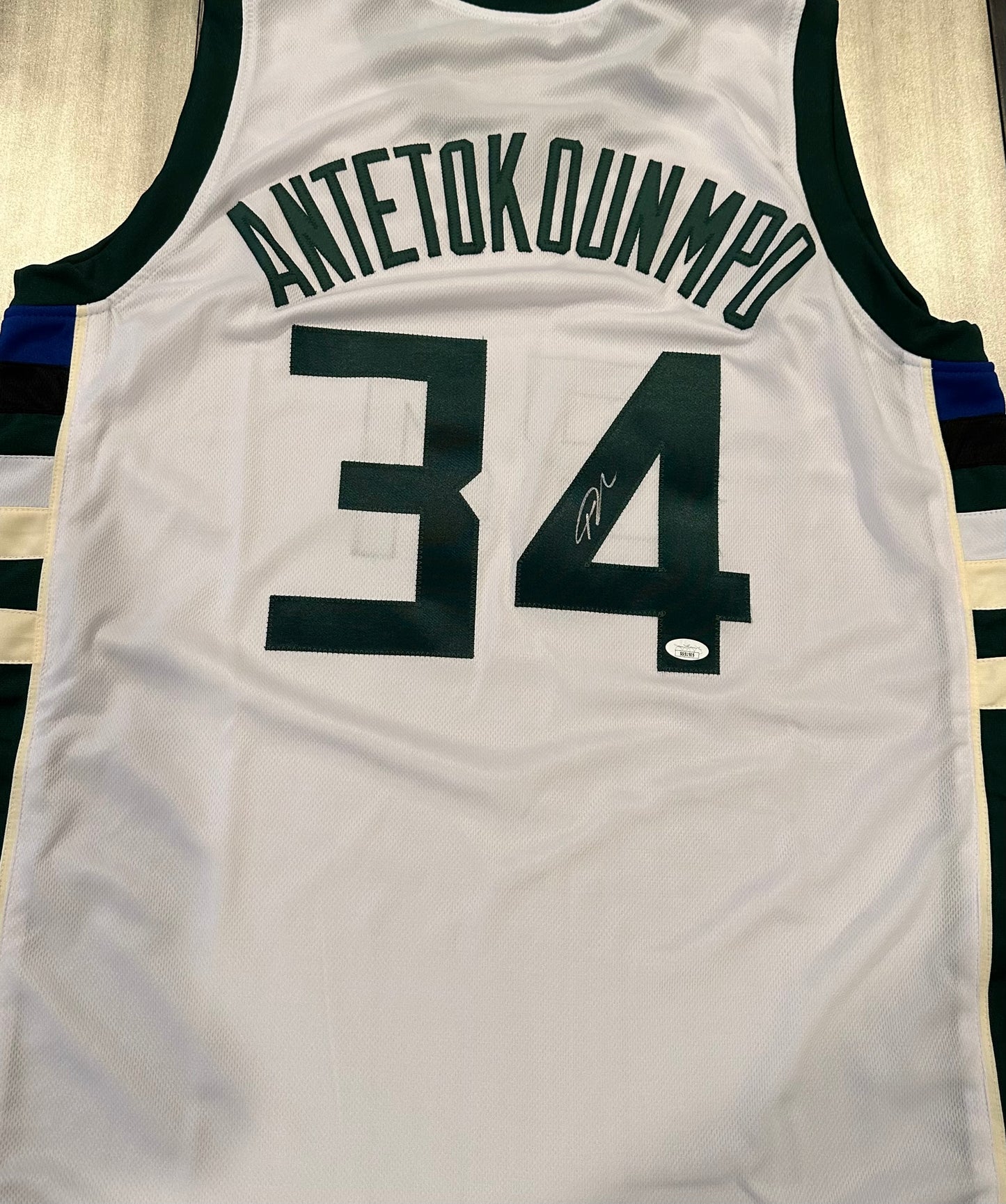 Giannis Antetokounmpo AutographedJersey Milwaukee Bucks JSA COA