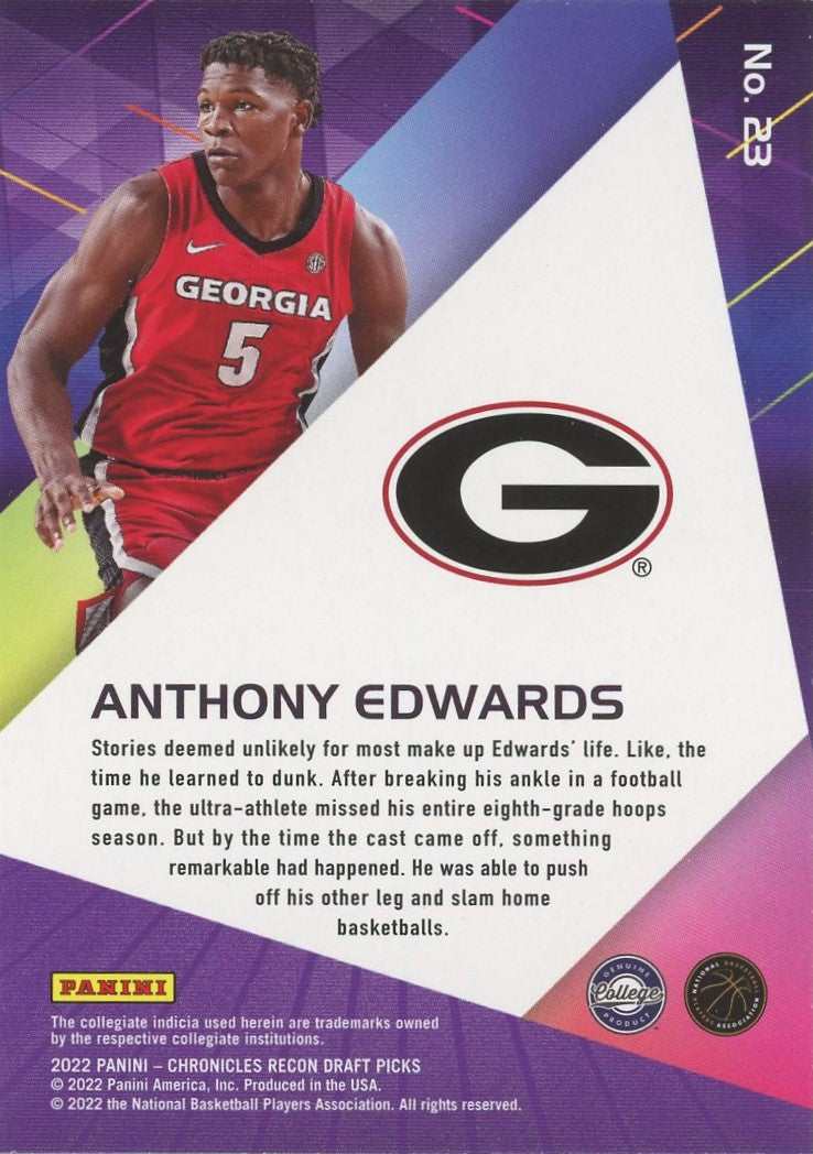 2022 Panini Chronicles Anthony Edwards Draft Picks Recon #23