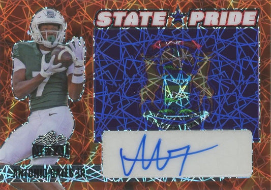 2024 Leaf Metal Football Antonio Gates Jr State Pride Orange Laser Auto #2/2 #SP-AGJ