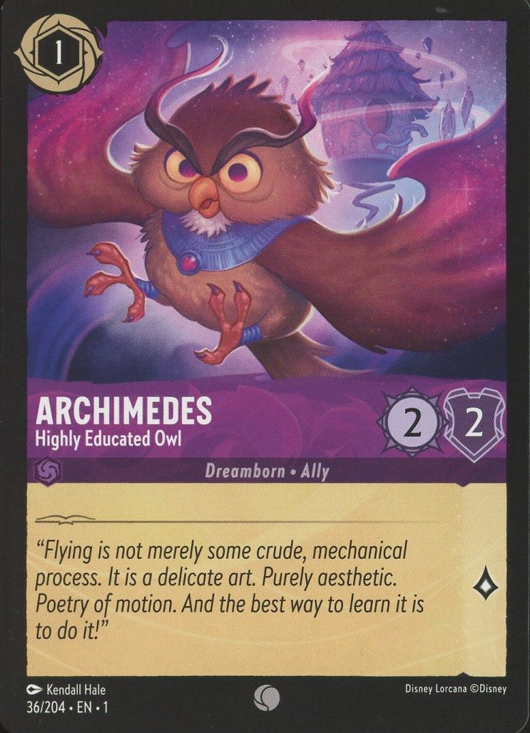 Disney Lorcana: The First Chapter Archimedes Highly Educated Owl Common #36