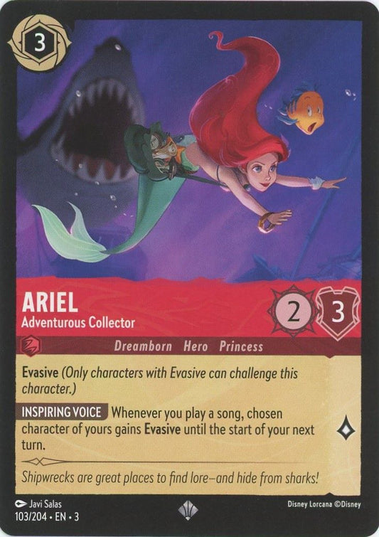 Disney Lorcana Into the Inklands Ariel Adventurous Collector Super Rare #103