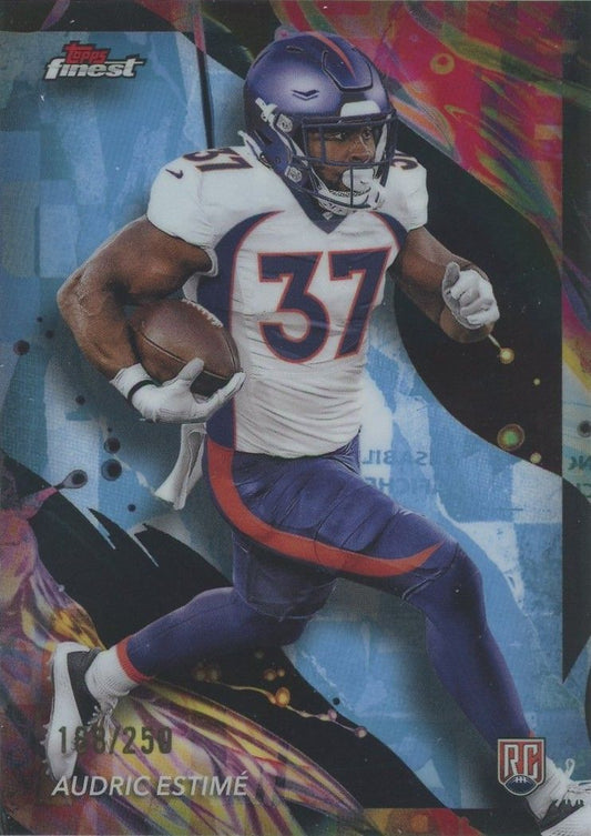 Audric Estime 2024 Topps Finest Sky Blue Rookie RC #168/250 #178 Denver