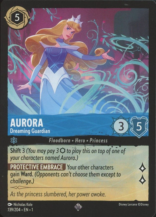 Disney Lorcana: The First Chapter Aurora Dreaming Guardian Super Rare #139