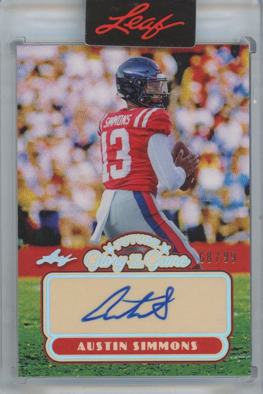 Austin Simmons 2025 Leaf Glory of The Game Auto #68/99 #FG-AS1