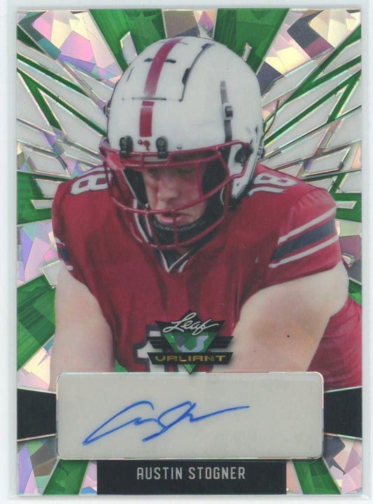 2022 Leaf Valiant Football Austin Stogner Green Cracked Ice Auto #14/30 #PA-AS2