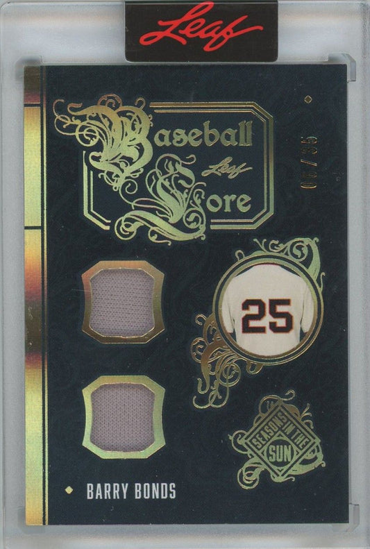Barry Bonds 2025 Leaf Seasons in the Sun Game Used Mem #6/35 #BL-3