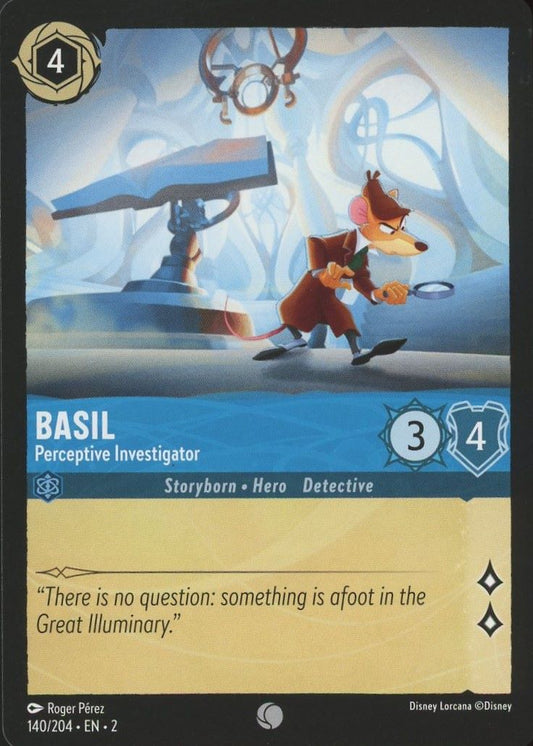 Disney Lorcana: Rise of the Floodborn Basil Perceptive Investigator #140 Common