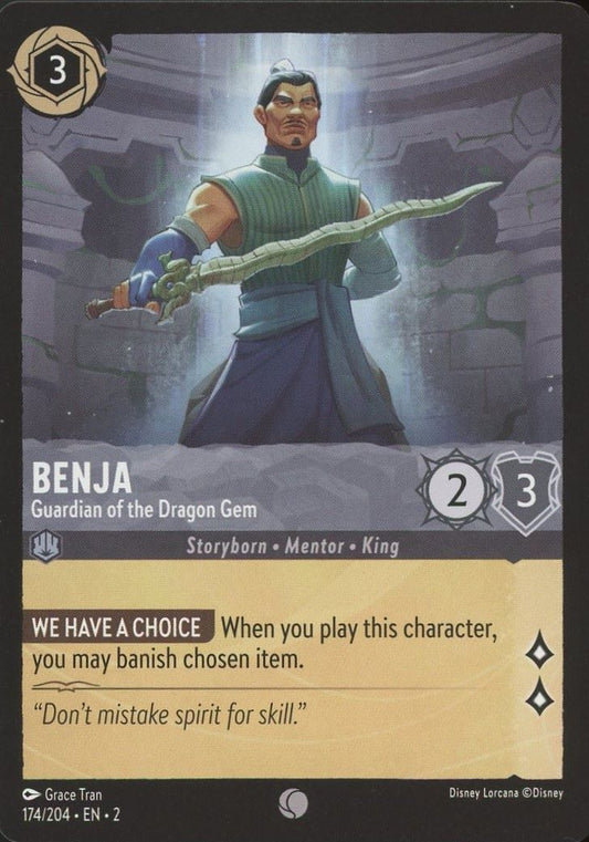 Disney Lorcana: Rise of Floodborn Benja Guardian of the Dragon Gem #174 Common