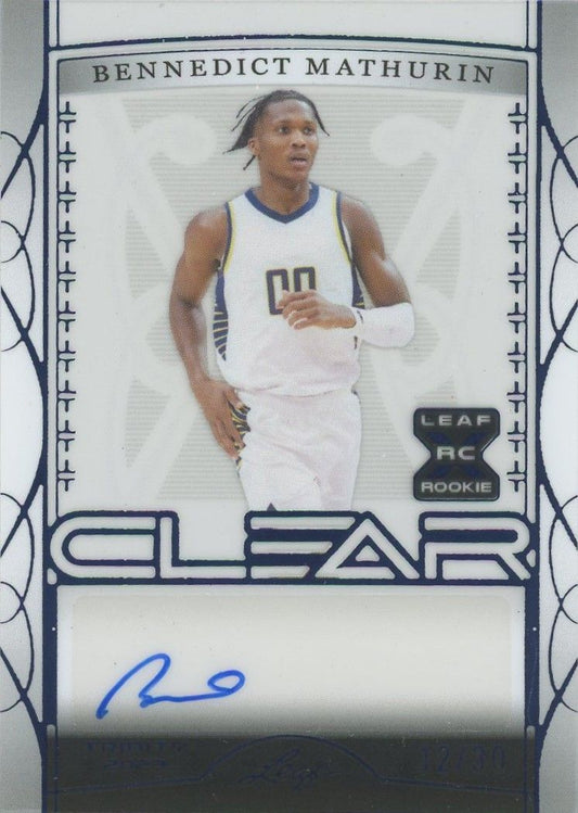 Bennedict Mathurin 2022-23 Leaf Trinity Clear Blue RC Auto #12/30 #CA-BM1