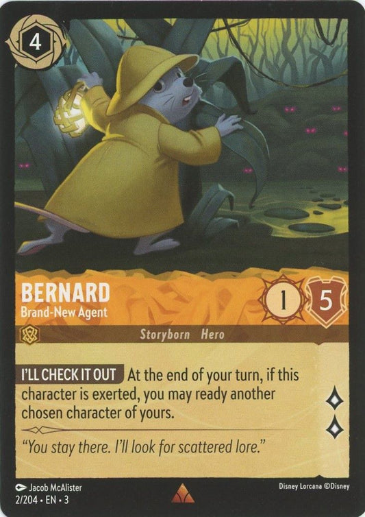 Disney Lorcana Into the Inklands Bernard Brand New Agent Rare #2