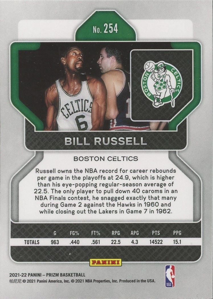 2021-22 Panini Prizm Bill Russell #254