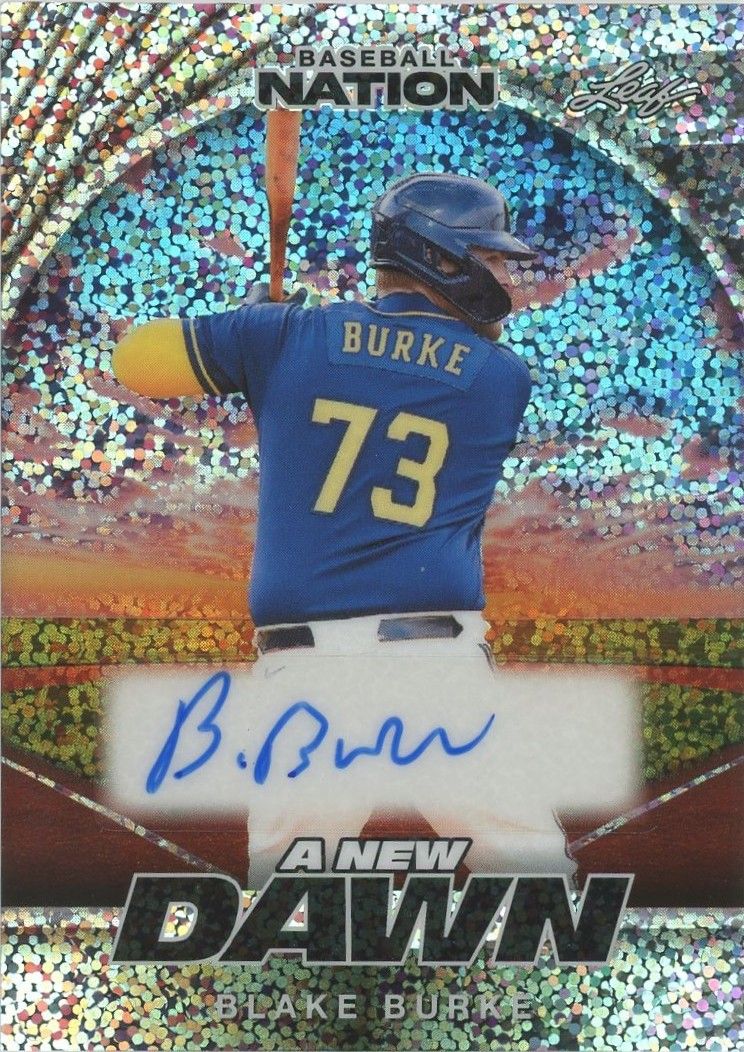 Blake Burke 2025 Leaf Baseball Nation A New Dawn Auto Silver Sparkle #6/15 #NB-BB2