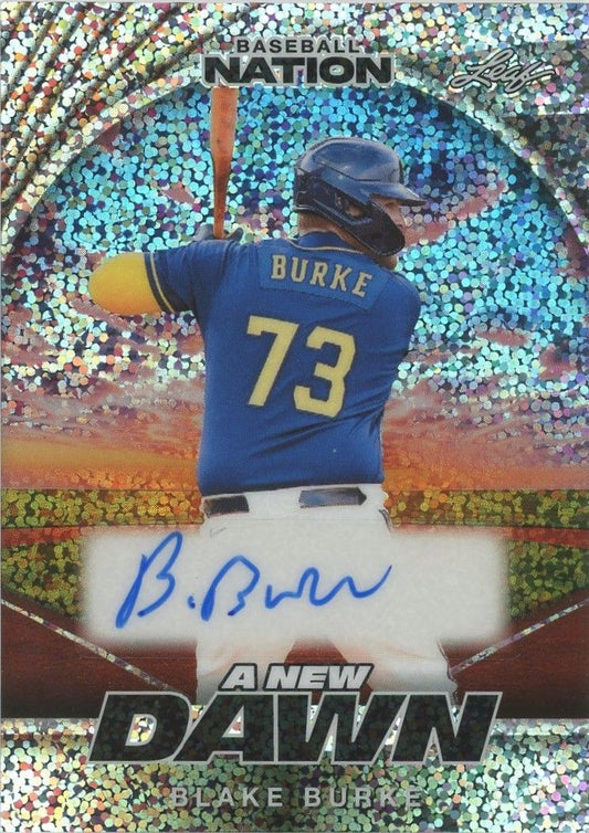 Blake Burke 2025 Leaf Baseball Nation A New Dawn Auto Silver Sparkle #6/15 #NB-BB2