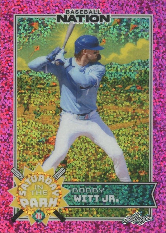 Bobby Witt Jr 2025 Leaf Baseball Nation Saturday in the Park Pink Sparkle #2/6 #SB-2