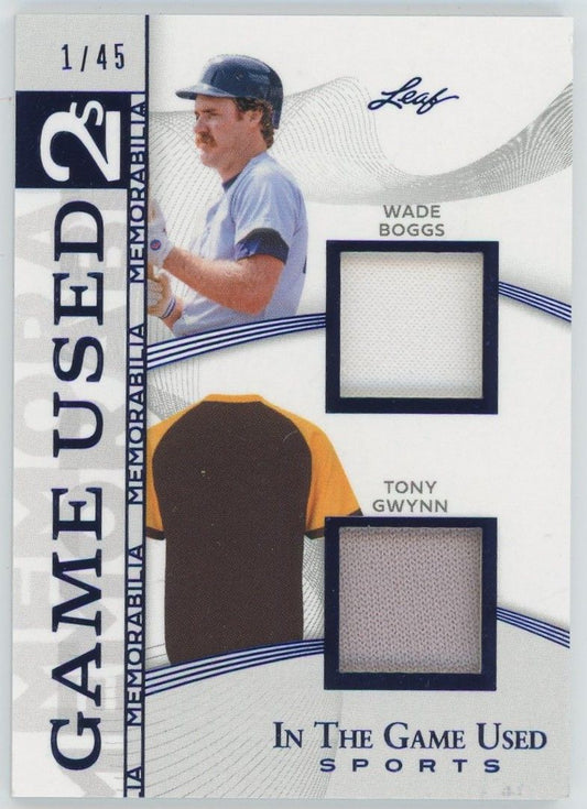 2025 Leaf In The Game Used Tony Gwynn/Wade Boggs Blue Patch #1/45 #IG2-24