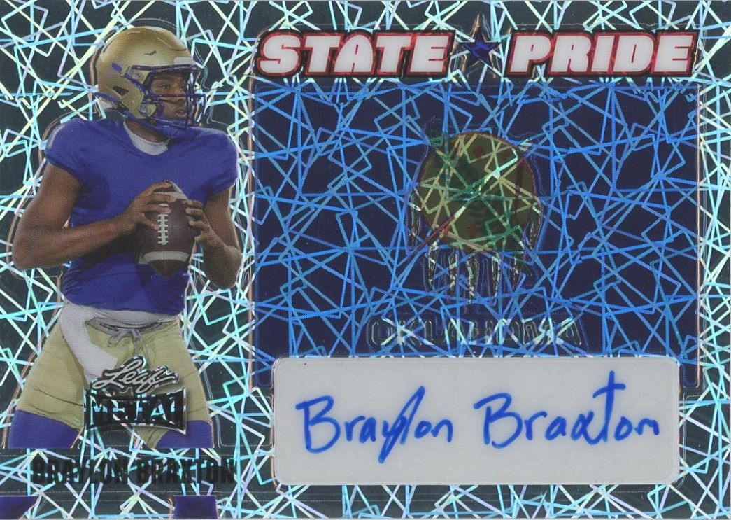 Braylon Braxton 2024 Leaf Metal Football State Pride Auto #5/9#SP-BB1 Oklahoma