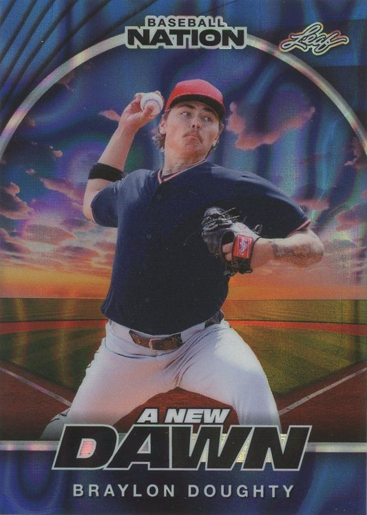 Braylon Doughty 2025 Leaf Baseball Nation A New Dawn Blue Wave #6/7 #NB-12