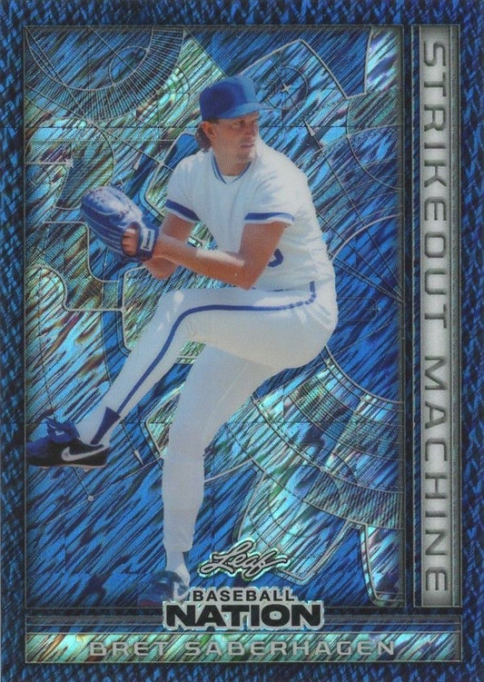 Bret Saberhagen 2025 Leaf Baseball Nation Strikeout Machine Blue Shimmer#3/6 #SMB-7