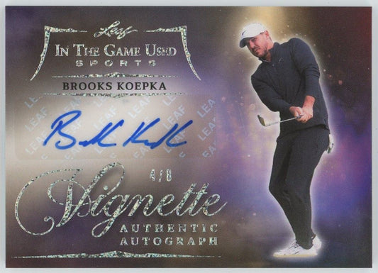 2025 Leaf In The Game Used Brooks Koepka Silver Vignette Auto #4/8 #V-BK1