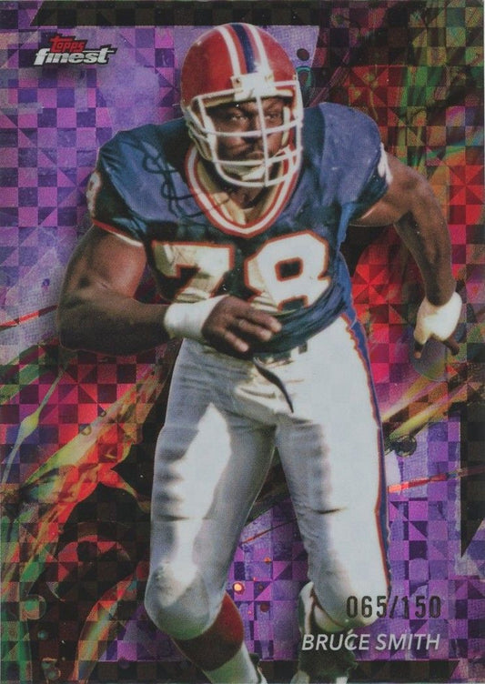 Bruce Smith 2024 Topps Finest Purple Checkerboard #65/150 #9 Bills