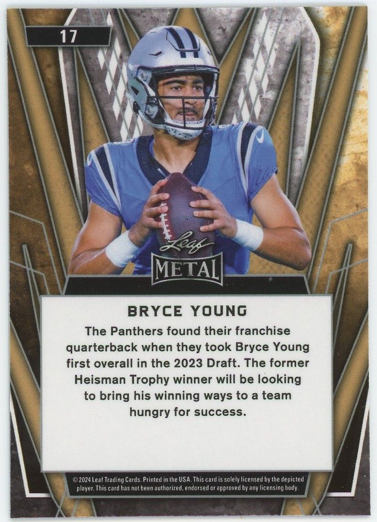 2024 Leaf Metal Football Bryce Young #17 Carolina Panthers