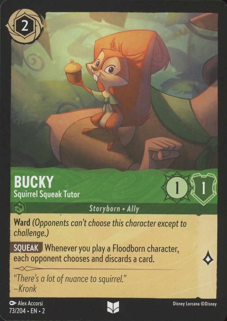 Disney Lorcana: Rise Of The Floodborn Bucky Squirrel Squeak Tutor #73 Uncommon