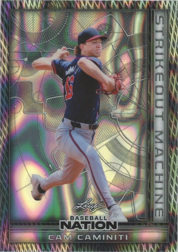 Cam Caminiti 2025 Leaf Baseball Nation Silver Wave Strikeout Machine #15/15 #SMB-8