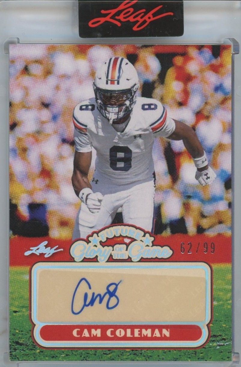 2025 Leaf Future Glory of the Game Cam Coleman Future Auto #62/99 #FG-CC1