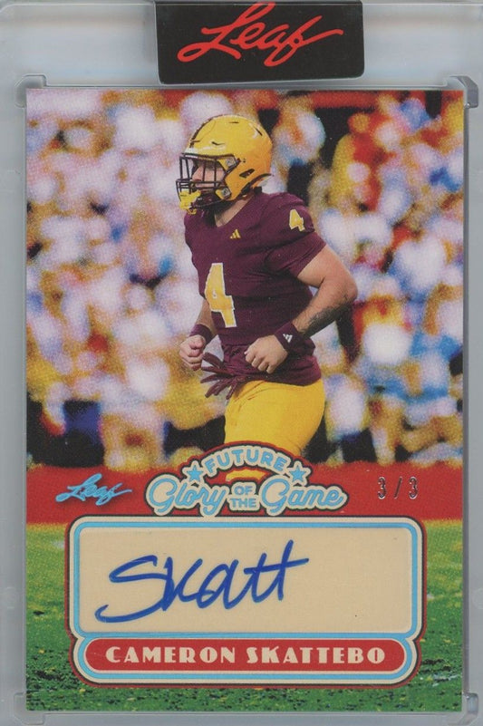 2025 Leaf Glory of the Game Cameron Skattebo Future Blue Auto #3/3 #FG-CS1