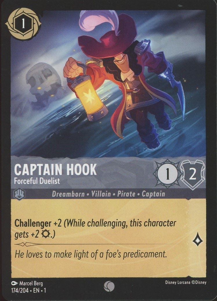 Disney Lorcana: The First Chapter Captain Hook Forceful Duelist Common #174