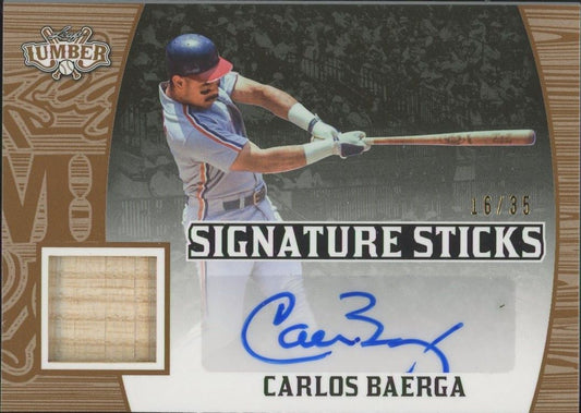 2024 Leaf Lumber Carlos Baerga Signature Stics Auto #/35 #SS-CB1