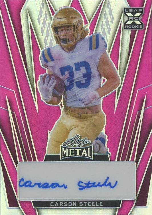 Carson Steele 2024 Leaf Metal Pink XRC Auto #7/7 #BA-CS1 Chiefs