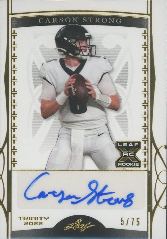 2022 Leaf Trinity Gold Carson Strong Rookie Auto #/75 #BA-CS1