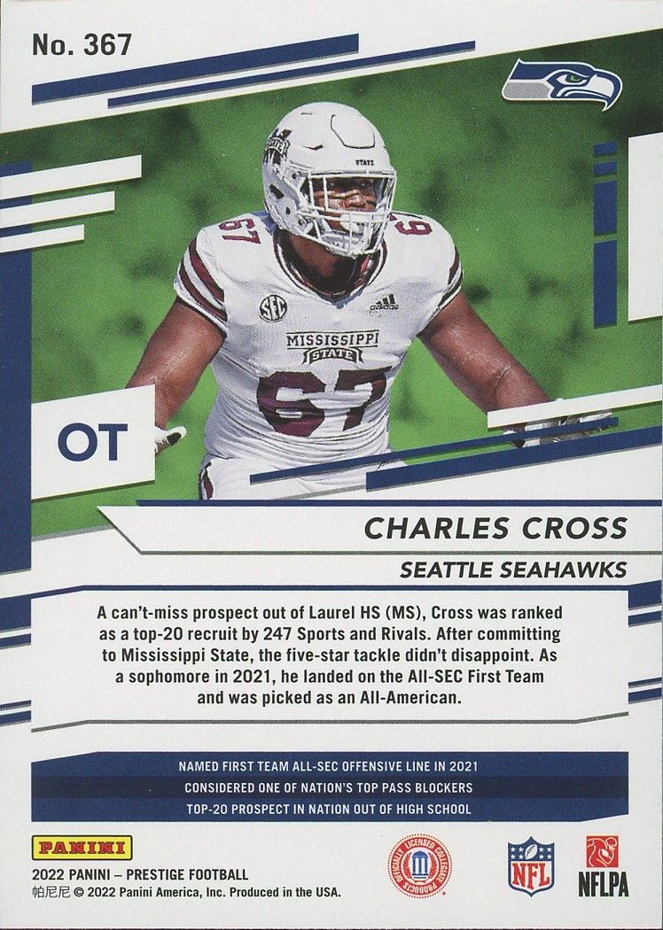 2022 Panini Prestige Charles Cross Rookie #367