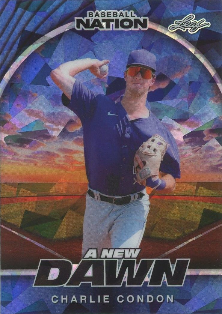 Charlie Condon 2025 Leaf Baseball Nation A New Dawn Purple Cracked Ice #3/7 #NB-28