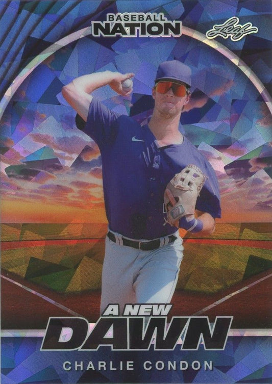 Charlie Condon 2025 Leaf Baseball Nation A New Dawn Purple Cracked Ice #3/7 #NB-28
