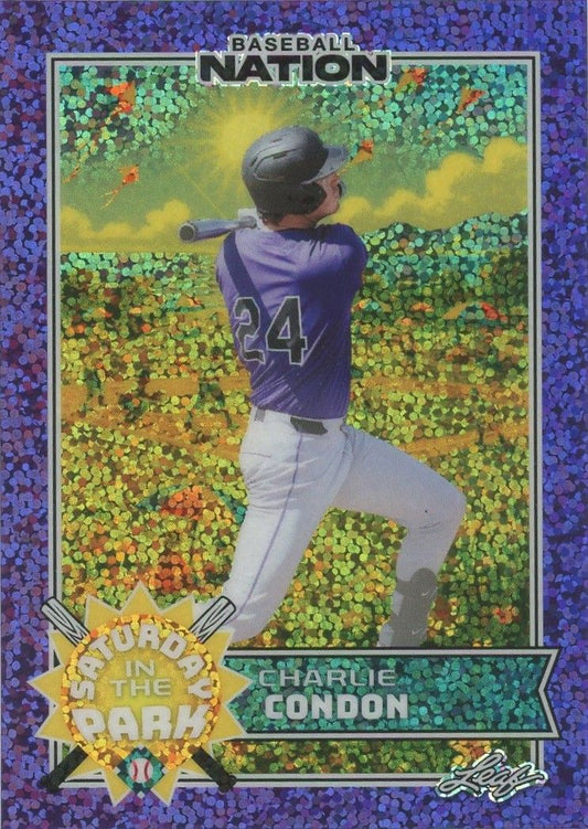 Charlie Condon 2025 Leaf Baseball Nation Saturday in the Park Purple Sparkle #4/8 #SB-3