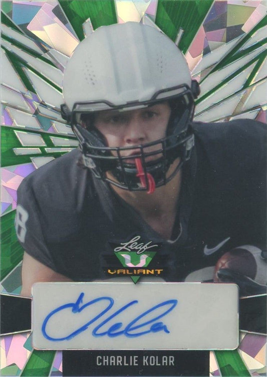 Charlie Kolar 2022 Leaf Valiant Green Crystal Auto #7/30 #BA-CK1 Iowa State