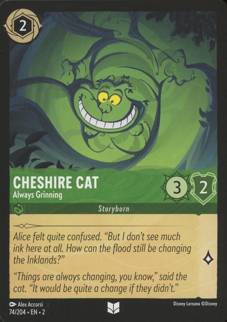 Disney Lorcana: Rise of the Floodborn Cheshire Cat Always Grinning #74 Uncommon