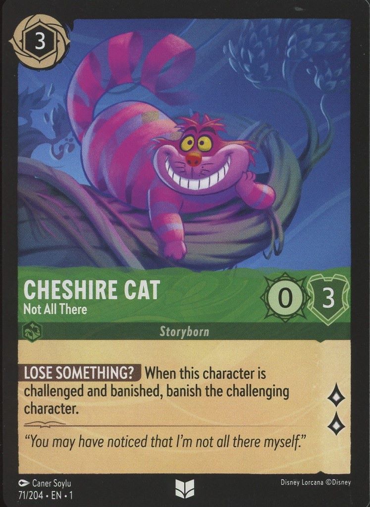 Disney Lorcana: The First Chapter Cheshire Cat Not All There Uncommon #71