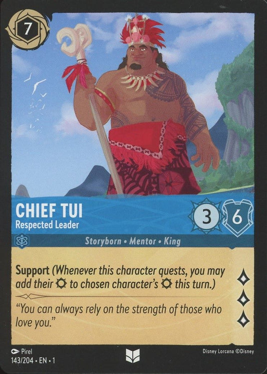 Disney Lorcana: The First Chapter Chief Tui Respected Leader Uncommon #143