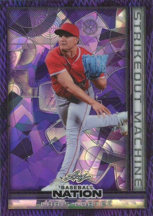 Chris Cortez 2025 Baseball Nation Strikeout Machine Purple Cracked #8/8 #SMB-12