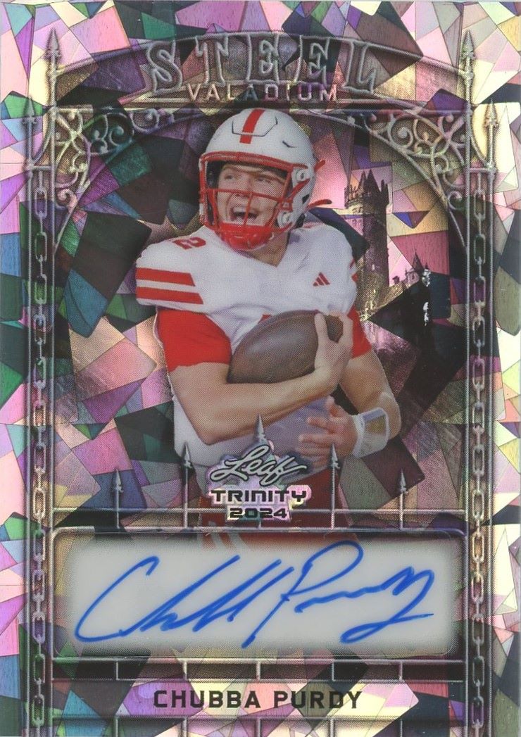 Chubba Purdy 2024 Leaf Trinity Steel Valadium Crystal Silver Auto #8/10 #S-CPI