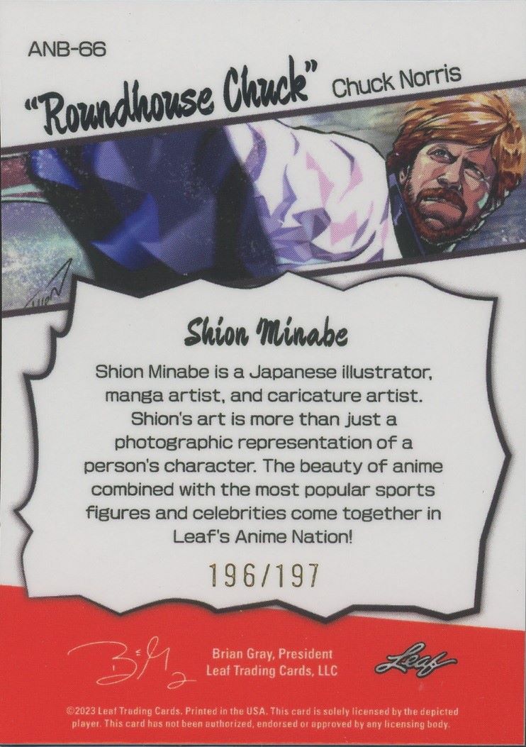 2023 Leaf Metal Chuck Norris Anime Nation #/197 #ANB-66