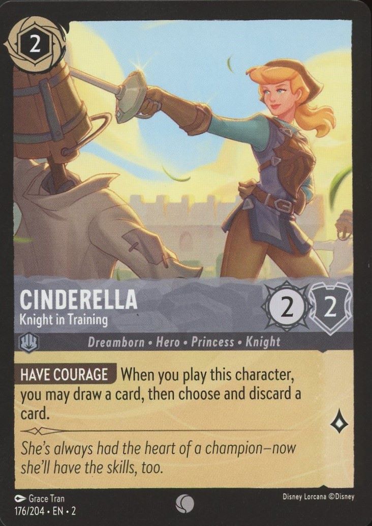 Disney Lorcana: Rise of the Floodborn Cinderella Knight in Training #176 Common